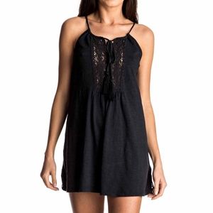 🌿NWT ROXY Black Water Crochet Lace Dress